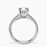 9ct White Gold Tosca Secret Halo Double Band Lab Diamond Ring side right image one