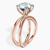 18kt Rose Gold Stella Criss Cross Solitaire Lab Diamond Ring standing product image one