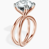 10kt Rose Gold Stella Criss Cross Solitaire Lab Diamond Ring standing product image one