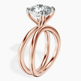 14kt Rose Gold Stella Criss Cross Solitaire Lab Diamond Ring standing product image one