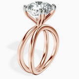 14kt Rose Gold Stella Criss Cross Solitaire Lab Diamond Ring standing product image one