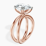 14kt Rose Gold Stella Criss Cross Solitaire Lab Diamond Ring standing product image one
