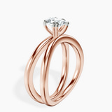 10kt Rose Gold Stella Criss Cross Solitaire Lab Diamond Ring standing product image one