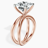 10kt Rose Gold Stella Criss Cross Solitaire Lab Diamond Ring standing product image one