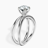 14kt White Gold Stella Criss Cross Solitaire Lab Diamond Ring standing product image one
