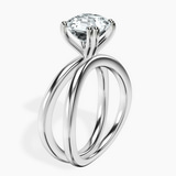 14kt White Gold Stella Criss Cross Solitaire Lab Diamond Ring standing product image one