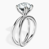 14kt White Gold Stella Criss Cross Solitaire Lab Diamond Ring standing product image one
