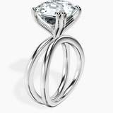 14kt White Gold Stella Criss Cross Solitaire Lab Diamond Ring standing product image one
