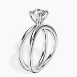 14kt White Gold Stella Criss Cross Solitaire Lab Diamond Ring standing product image one