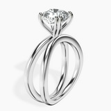 14kt White Gold Stella Criss Cross Solitaire Lab Diamond Ring standing product image one