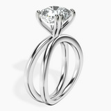 14kt White Gold Stella Criss Cross Solitaire Lab Diamond Ring standing product image one