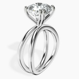 14kt White Gold Stella Criss Cross Solitaire Lab Diamond Ring standing product image one