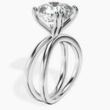 14kt White Gold Stella Criss Cross Solitaire Lab Diamond Ring standing product image one