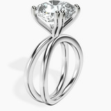 14kt White Gold Stella Criss Cross Solitaire Lab Diamond Ring standing product image one