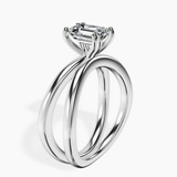 14kt White Gold Stella Criss Cross Solitaire Lab Diamond Ring standing product image one