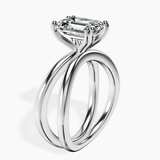 14kt White Gold Stella Criss Cross Solitaire Lab Diamond Ring standing product image one