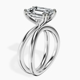 14kt White Gold Stella Criss Cross Solitaire Lab Diamond Ring standing product image one