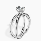 14kt White Gold Stella Criss Cross Solitaire Lab Diamond Ring standing product image one