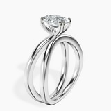 14kt White Gold Stella Criss Cross Solitaire Lab Diamond Ring standing product image one