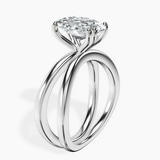 14kt White Gold Stella Criss Cross Solitaire Lab Diamond Ring standing product image one