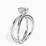 14kt White Gold Stella Criss Cross Solitaire Lab Diamond Ring standing product image one