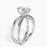 14kt White Gold Stella Criss Cross Solitaire Lab Diamond Ring standing product image one