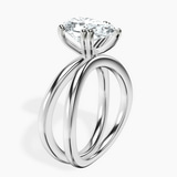 14kt White Gold Stella Criss Cross Solitaire Lab Diamond Ring standing product image one