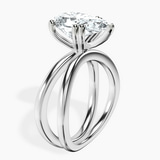 14kt White Gold Stella Criss Cross Solitaire Lab Diamond Ring standing product image one