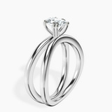 14kt White Gold Stella Criss Cross Solitaire Lab Diamond Ring standing product image one