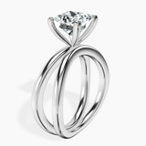14kt White Gold Stella Criss Cross Solitaire Lab Diamond Ring standing product image one