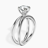 14kt White Gold Stella Criss Cross Solitaire Lab Diamond Ring standing product image one