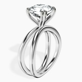 14kt White Gold Stella Criss Cross Solitaire Lab Diamond Ring standing product image one