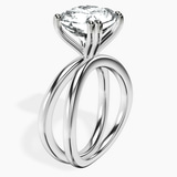 14kt White Gold Stella Criss Cross Solitaire Lab Diamond Ring standing product image one