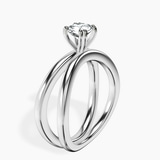 14kt White Gold Stella Criss Cross Solitaire Lab Diamond Ring standing product image one