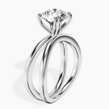 14kt White Gold Stella Criss Cross Solitaire Lab Diamond Ring standing product image one