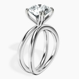 14kt White Gold Stella Criss Cross Solitaire Lab Diamond Ring standing product image one