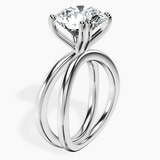 14kt White Gold Stella Criss Cross Solitaire Lab Diamond Ring standing product image one