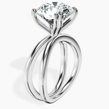 14kt White Gold Stella Criss Cross Solitaire Lab Diamond Ring standing product image one