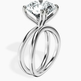 14kt White Gold Stella Criss Cross Solitaire Lab Diamond Ring standing product image one