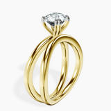 18kt Yellow Gold Stella Criss Cross Solitaire Lab Diamond Ring standing product image one