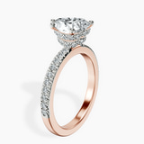 14kt Rose Gold Kourtney Kardashian Secret Double Halo Eternity Lab Diamond Ring standing product image one