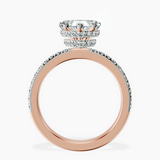 14kt Rose Gold Kourtney Kardashian Secret Double Halo Eternity Lab Diamond Ring side right image one