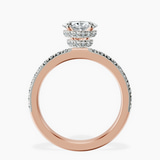 14kt Rose Gold Kourtney Kardashian Secret Double Halo Eternity Lab Diamond Ring side right image one