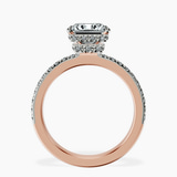 14kt Rose Gold Kourtney Kardashian Secret Double Halo Eternity Lab Diamond Ring side right image one