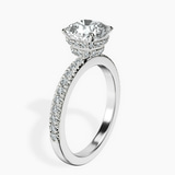 Platinum Kourtney Kardashian Secret Double Halo Eternity Lab Diamond Ring standing product image one