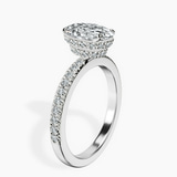 Platinum Kourtney Kardashian Secret Double Halo Eternity Lab Diamond Ring standing product image one