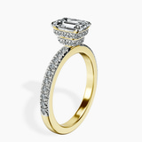 14kt Yellow Gold Kourtney Kardashian Secret Double Halo Eternity Lab Diamond Ring standing product image one