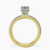 14kt Yellow Gold Kourtney Kardashian Secret Double Halo Eternity Lab Diamond Ring side right image one