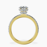 14kt Yellow Gold Kourtney Kardashian Secret Double Halo Eternity Lab Diamond Ring side right image one
