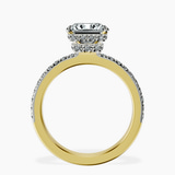14kt Yellow Gold Kourtney Kardashian Secret Double Halo Eternity Lab Diamond Ring side right image one